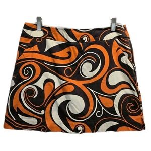 Loudmouth Retro Golf Skort Sz 8 Preppy Mod Pop Art 70s Swirl Pickleball 3121
